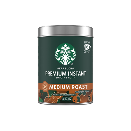 Starbucks Café Soluble Premium Tostado Medio | 90 gramos | Rinde 40 tazas