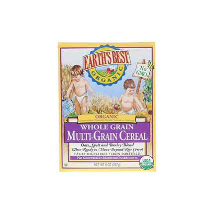 EARTH’S BEST | Cereal Multigrano Infantil | Grano Entero Orgánico | Sin Pesticidas | Caja Con 227 g