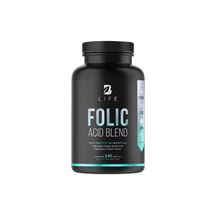 B LIFE Ácido Fólico con Brócoli y Espinaca | 240 Cápsulas