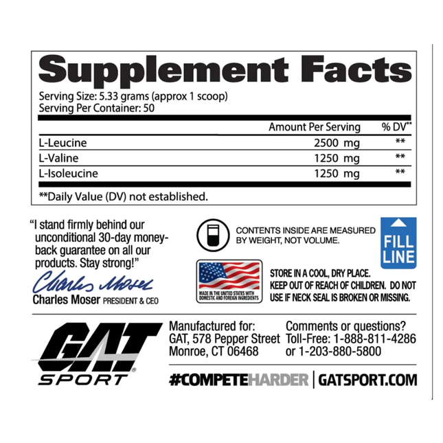 GAT SPORT BCAA POWDER | 50 SERVICIOS