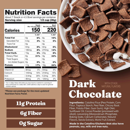 Catalina Crunch | Ceral Proteíco Sabor Chocolate Amargo | 255 gramos