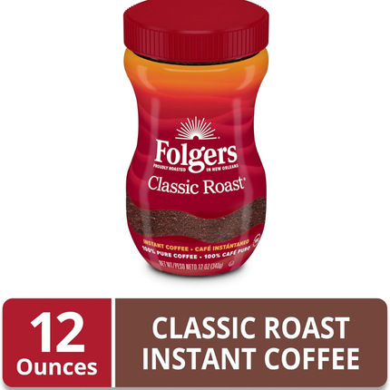 Folgers Clásicos | Café Instantáneo Tostado Clásico | 340g