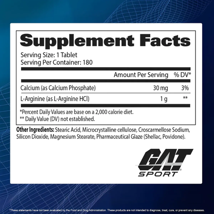 GAT SPORT L-ARGININA 1000mg | 180ct