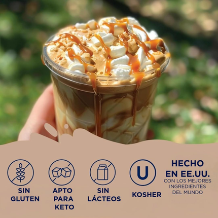Jordan's Skinny Syrups | Jarabe endulzante para cafe y repostería sin azúcar | sabor caramelo salado | 750 ml