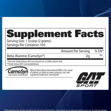 GAT SPORT BETA-ALANINE | 100 SERVICIOS