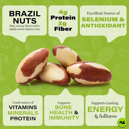 Nut Cravings | Nueces de Brasil Crudas Sin Sal Sin Cascara | 454 gramos