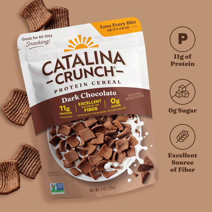 Catalina Crunch | Ceral Proteíco Sabor Chocolate Amargo | 255 gramos
