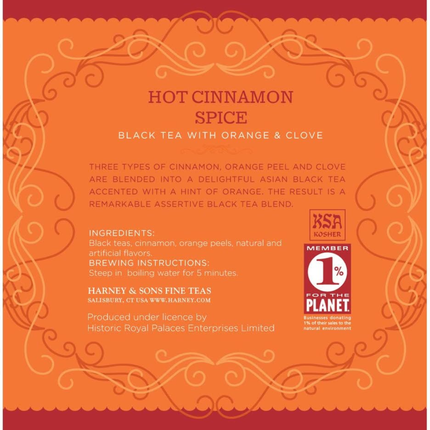 Harney & Sons Hot Cinnamon Spice Tea | 30 sobres de 60 gramos
