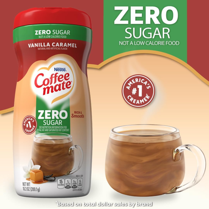 Coffee-Mate | Coffee Creamer Sabor Vanilla Caramel Sin Azúcar | 289 gramos