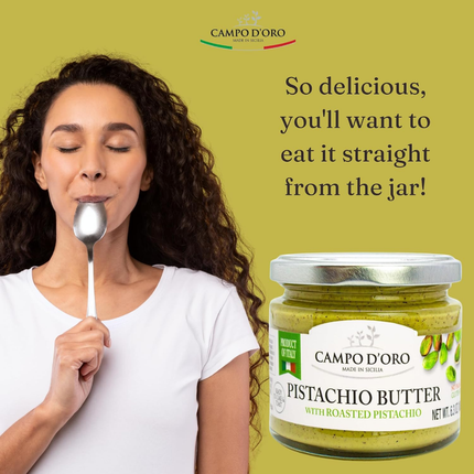 Campo D' Oro Mantequilla de Pistache | Con Pistaches Rostizados | 180 gramos