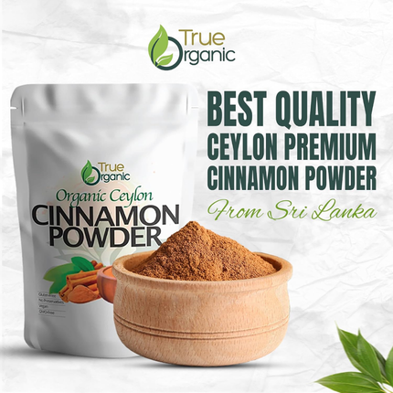 True Organic | Canela De Ceilán En Polvo | 454 gramos