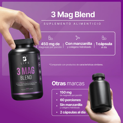 B LIFE 3 MAG BLEND Citrato, Óxido y Gluconato de Alta Absorción