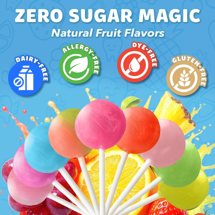 Zolli Pops Dientes Limpios | Paletas sin Azúcar sabores variados | 88g