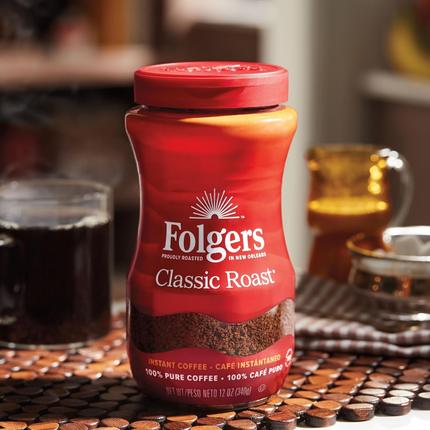 Folgers Clásicos | Café Instantáneo Tostado Clásico | 340g
