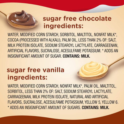 Snack Pack | Paquete de Aperitivos sin Azúcar | Pudding Chocolate & Vainilla | Paquete familiar | 12 unidades