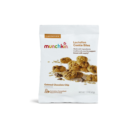 Munchkin Milkmakers | Galletas de avena para lactantes sabor chispas de chocolate | 10 paquetes de 42.5 Gramos