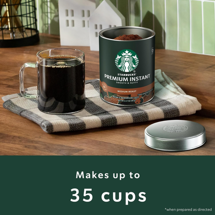 Starbucks Café Soluble Premium Tostado Medio | 90 gramos | Rinde 40 tazas