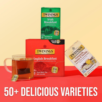 Twinings Té Negro | 100 Bolsas de Té Desayuno Inglés