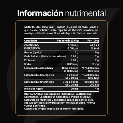 B LIFE 60 Billones de Probióticos DRcaps con Inulina De Agave