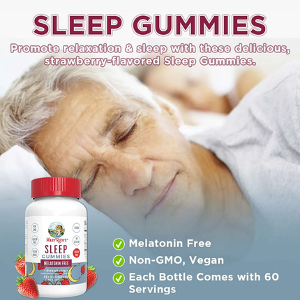Mary Ruth's Gomitas para dormir sin Melatonina Sabor Fresa | 60 gomitas