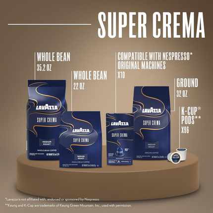 Lavazza Super Crema | Grano Entero de Tostado Medio | 1kg