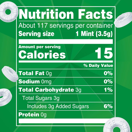 Life Savers Mints Wint O' Green | Mentas Envueltas Individualmente | 368 gramos