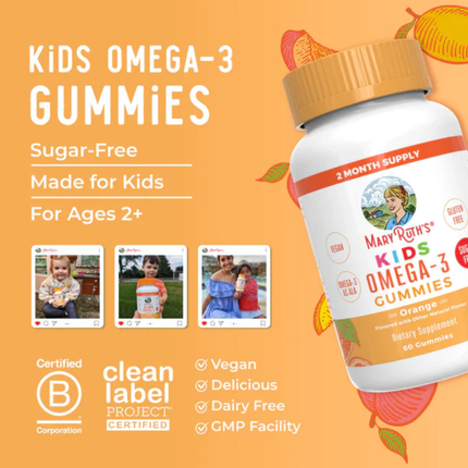MARY RUTHS GOMITAS DE OMEGA 3 PARA NIÑOS | 60 GOMITAS